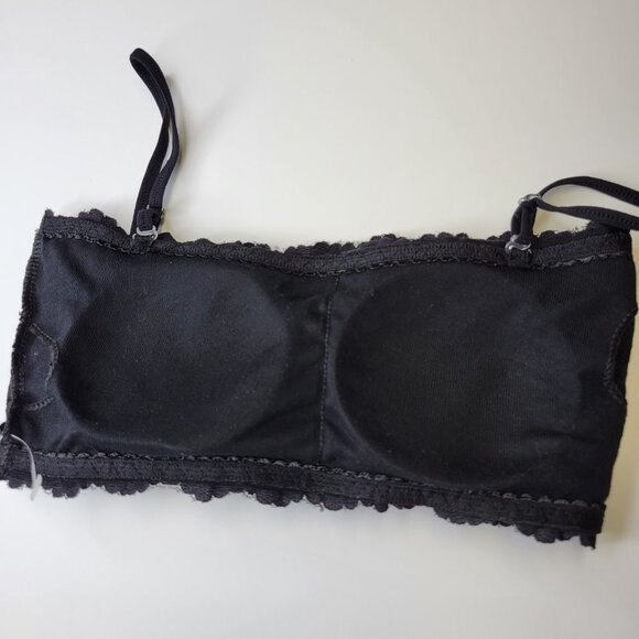 Sexy Black Bralette Crop Top Lace Bandeau Adjustable Straps Removable Pads - NEW - Picture 10 of 12
